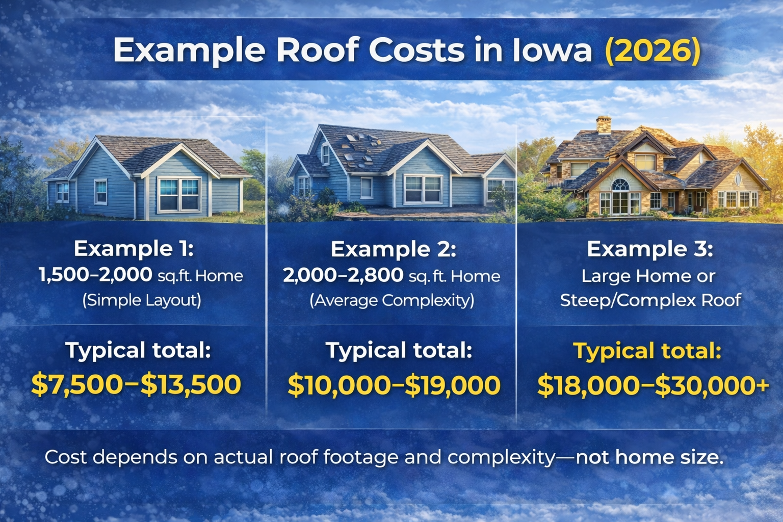 example roof cost in Iowa 2026