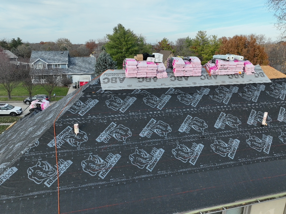 Owens Corning Rhino Ice and Water Shield Installation Iowa - Superstorm Roofing & Siding Owens Corning Rhino ice and water shield installed at eaves and valleys on Central Iowa home by Superstorm Roofing