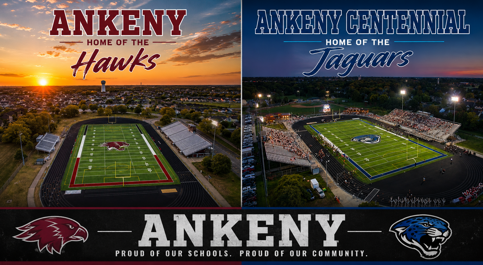 Ankeny high school football fields in Ankeny Iowa
