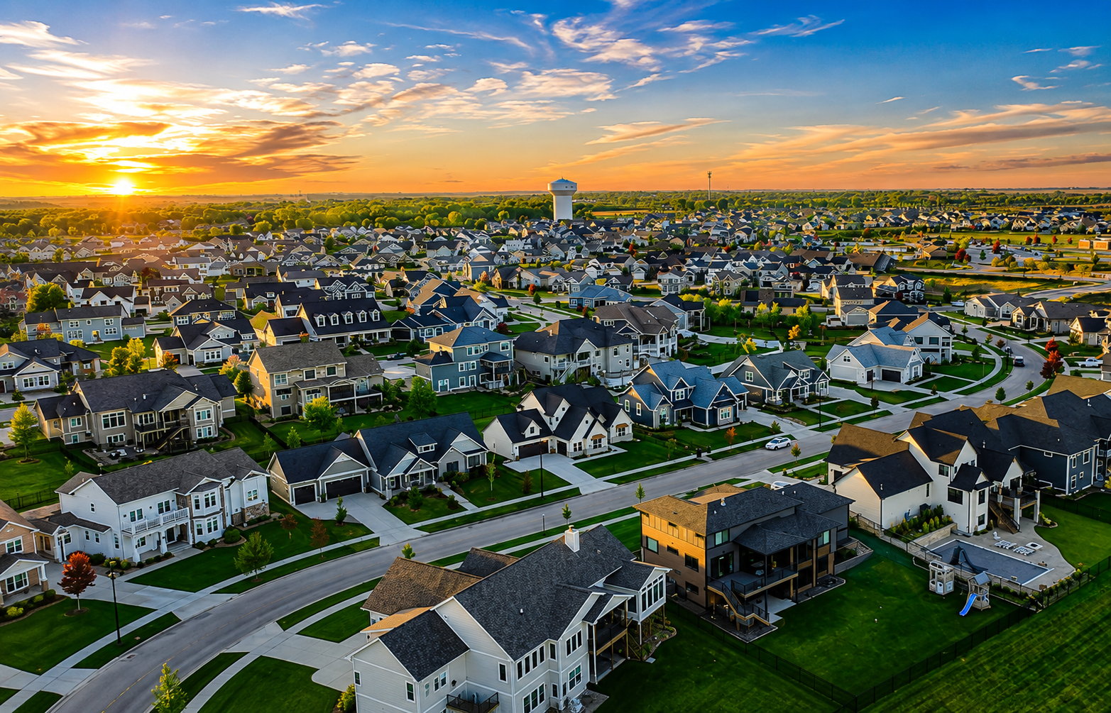 Residential neighborhood in Ankeny Iowa