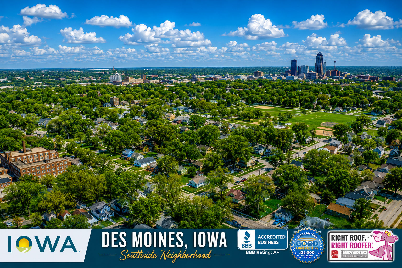 South side neighborhood in Des Moines Iowa