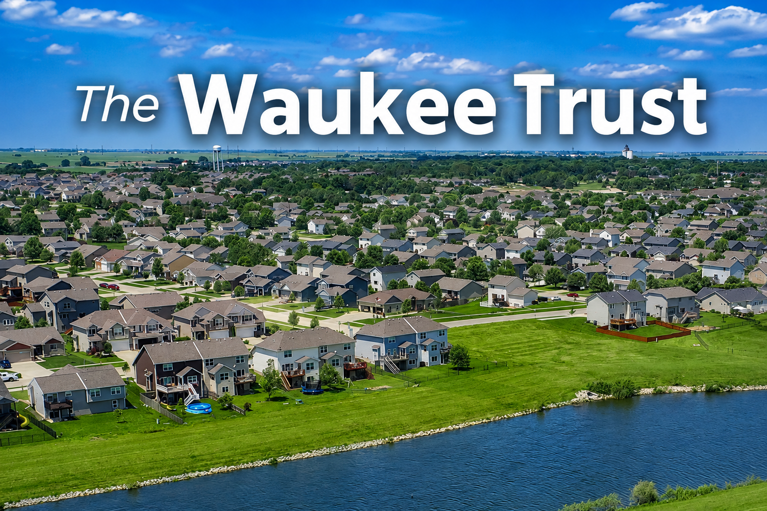 Residential neighborhood with shingled roofs in Waukee Iowa