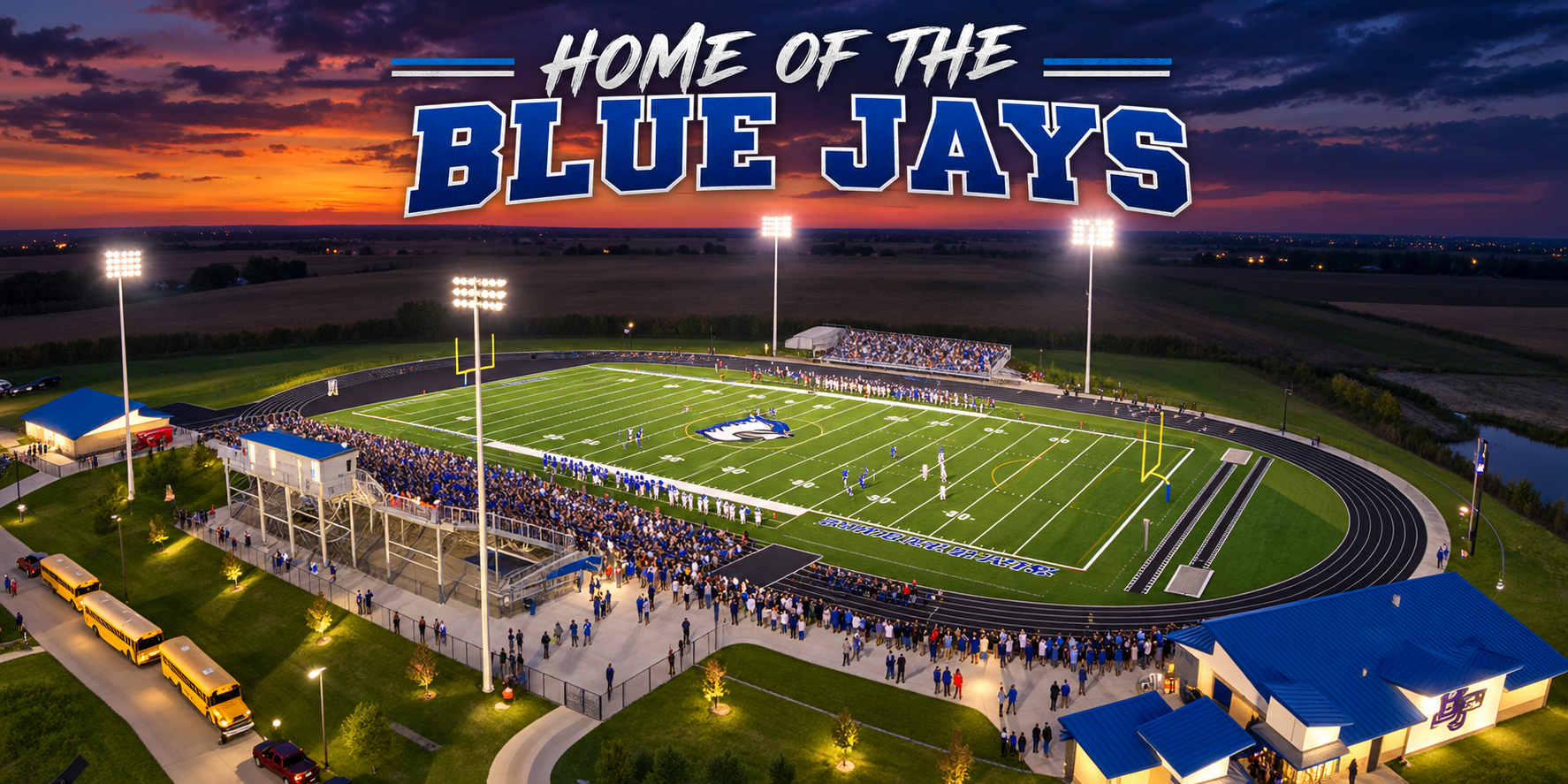 Bondurant roofing contractor service area near Bluejays football field